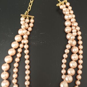 COLLANA 3 FILI PERLE ROSA