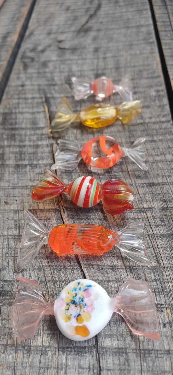 SET 6 CARAMELLE VETRO SOFFIATO - immagine 2