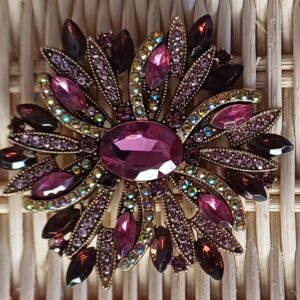 SPILLA STILE VINTAGE METALLO E STRASS