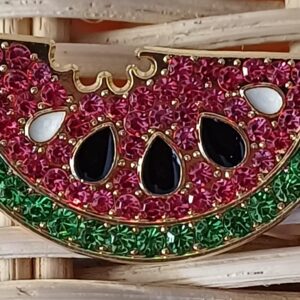 Spilla metallo strass forma cocomero