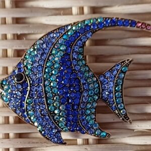 SPILLA PESCE METALLO E STRASS
