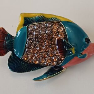 SPILLA PESCE SMALTO E STRASS