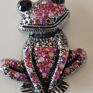 Spilla ranocchio strass fucsia