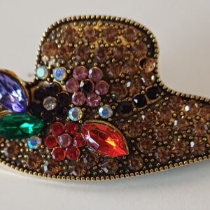 Spilla strass cappello paglia