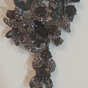 SPILLA GRANDE STRASS GRIGI NERI