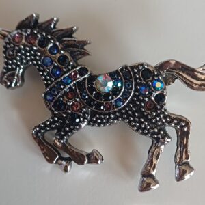 SPILLA CAVALLO METALLO E STRASS